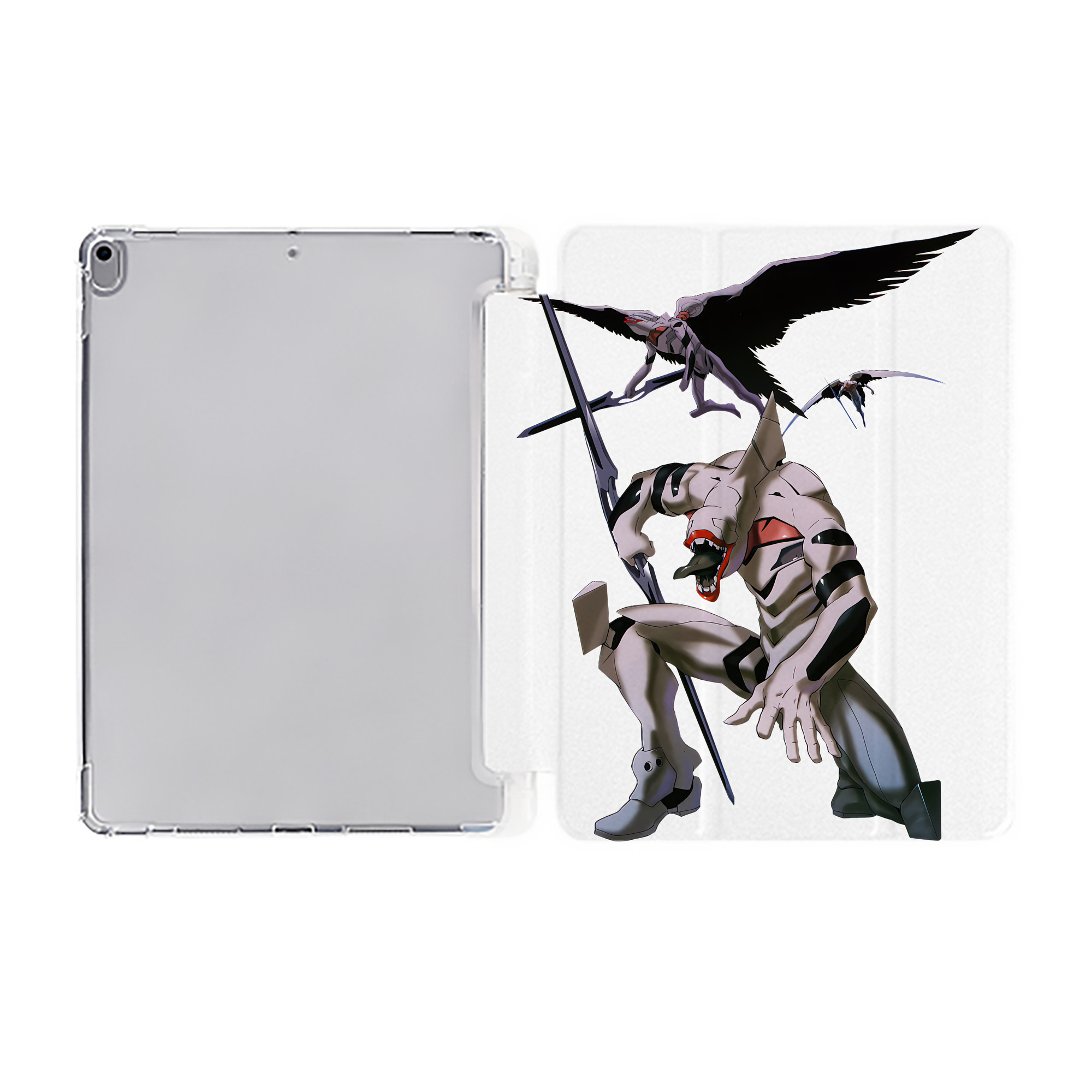 （画像用） EVA 新世紀エヴァンゲリオン IPad ケース ペン収納付き 三つ折りスタンド PUレザー×シリコン 対応機種9.5/10.5/10.9インチ
